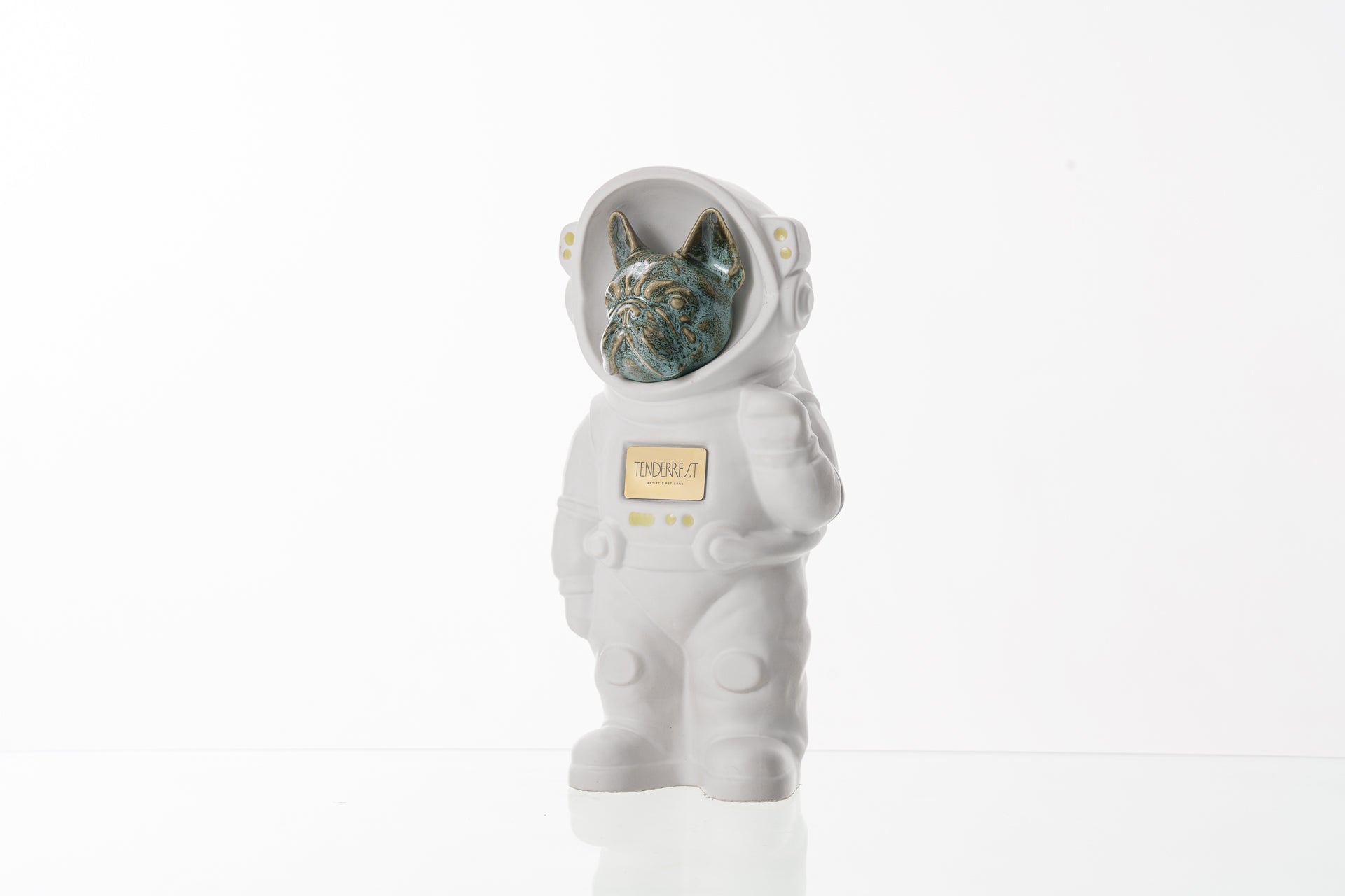 Urn for Ashes Astronaut Dog French Bulldog. Handmade Customisable Dog Cremation Urn. Handmade Astronaut Art Urn. Keepsake for Ashes by TenderRest. White Costume