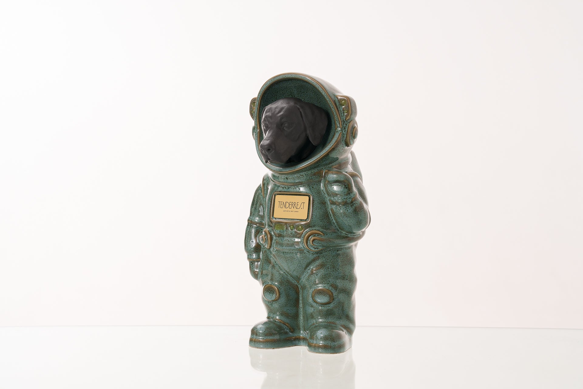 Urn for Ashes Astronaut Dog Labrador Retriever. Handmade Customisable Dog Cremation Urn. Handmade Astronaut Art Urn. Keepsake for Ashes by TenderRest. Oily Green Melange Costume