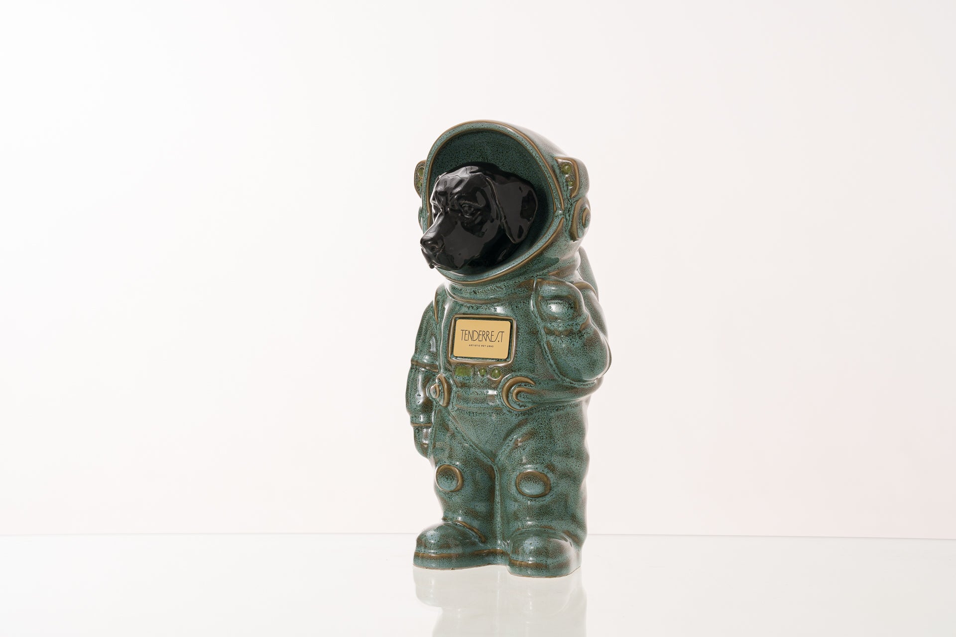 Urn for Ashes Astronaut Dog Labrador Retriever. Handmade Customisable Dog Cremation Urn. Handmade Astronaut Art Urn. Keepsake for Ashes by TenderRest. Oily Green Melange Costume