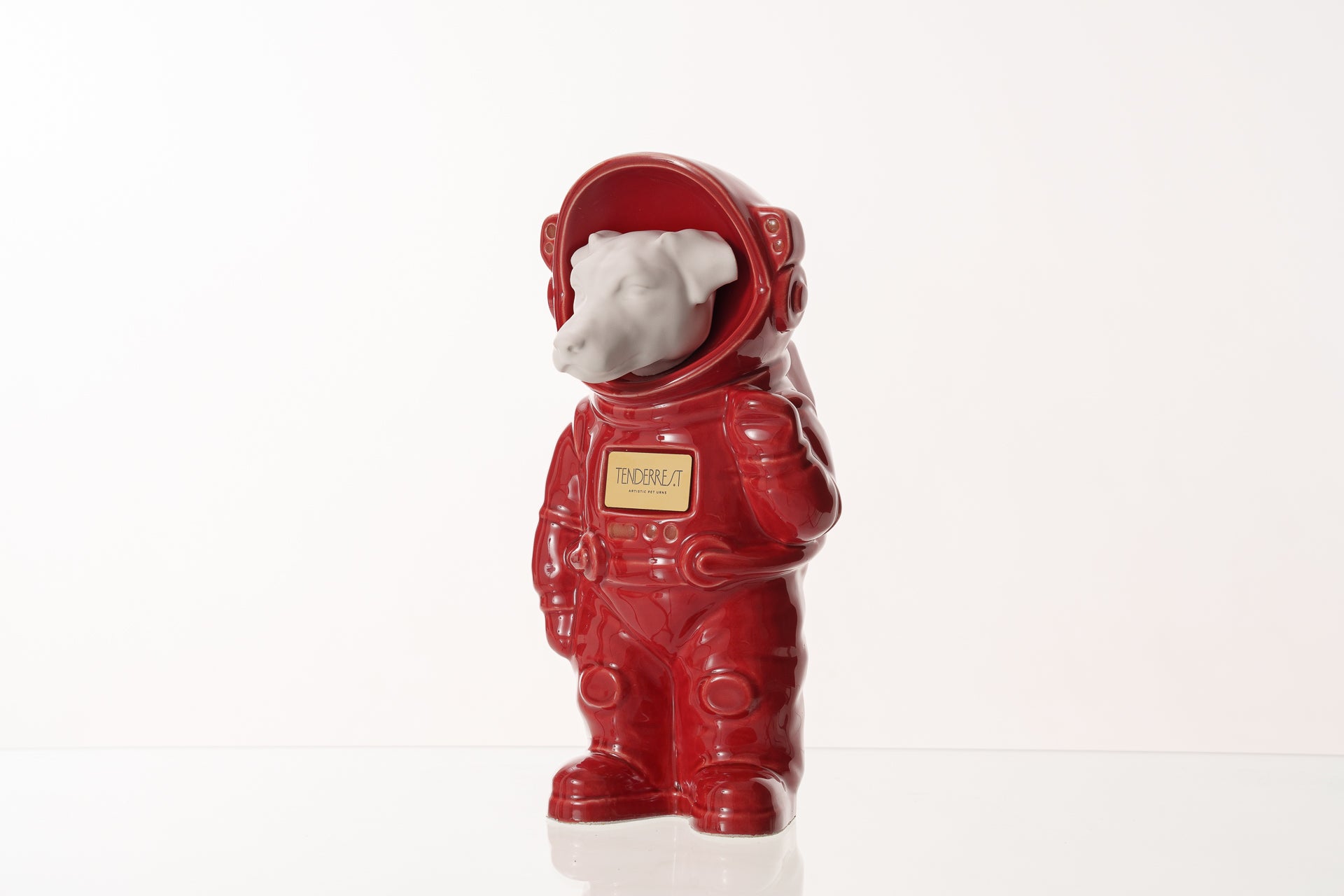 Urn for Ashes Astronaut Dog Jack Russel. Handmade Customisable Dog Cremation Urn. Handmade Astronaut Art Urn. Keepsake for Ashes by TenderRest. Red Costume