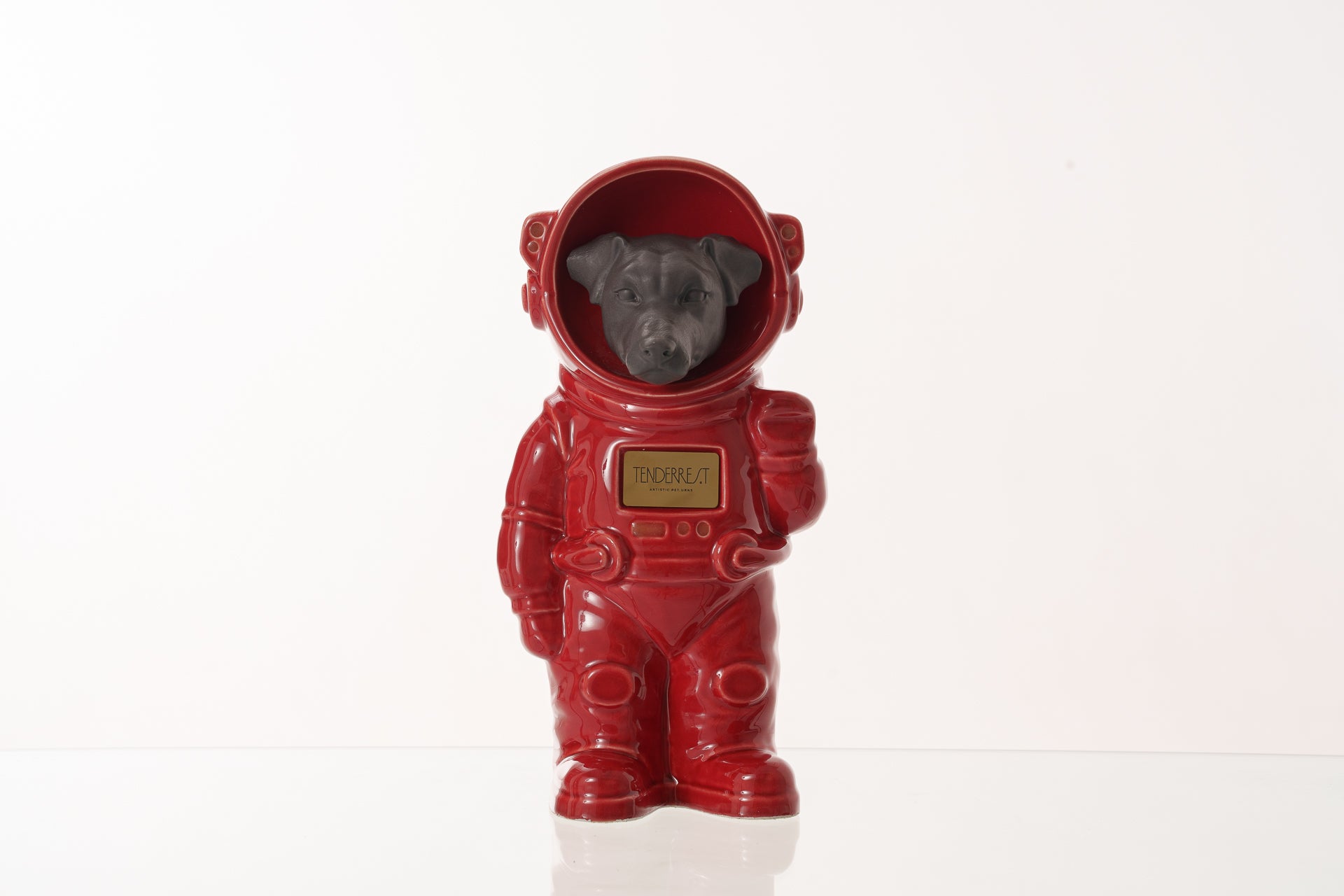 Urn for Ashes Astronaut Jack Russel . Handmade Customisable Dog Cremation Urn. Handmade Astronaut Art Urn. Keepsake for Ashes by TenderRest. Red Costume