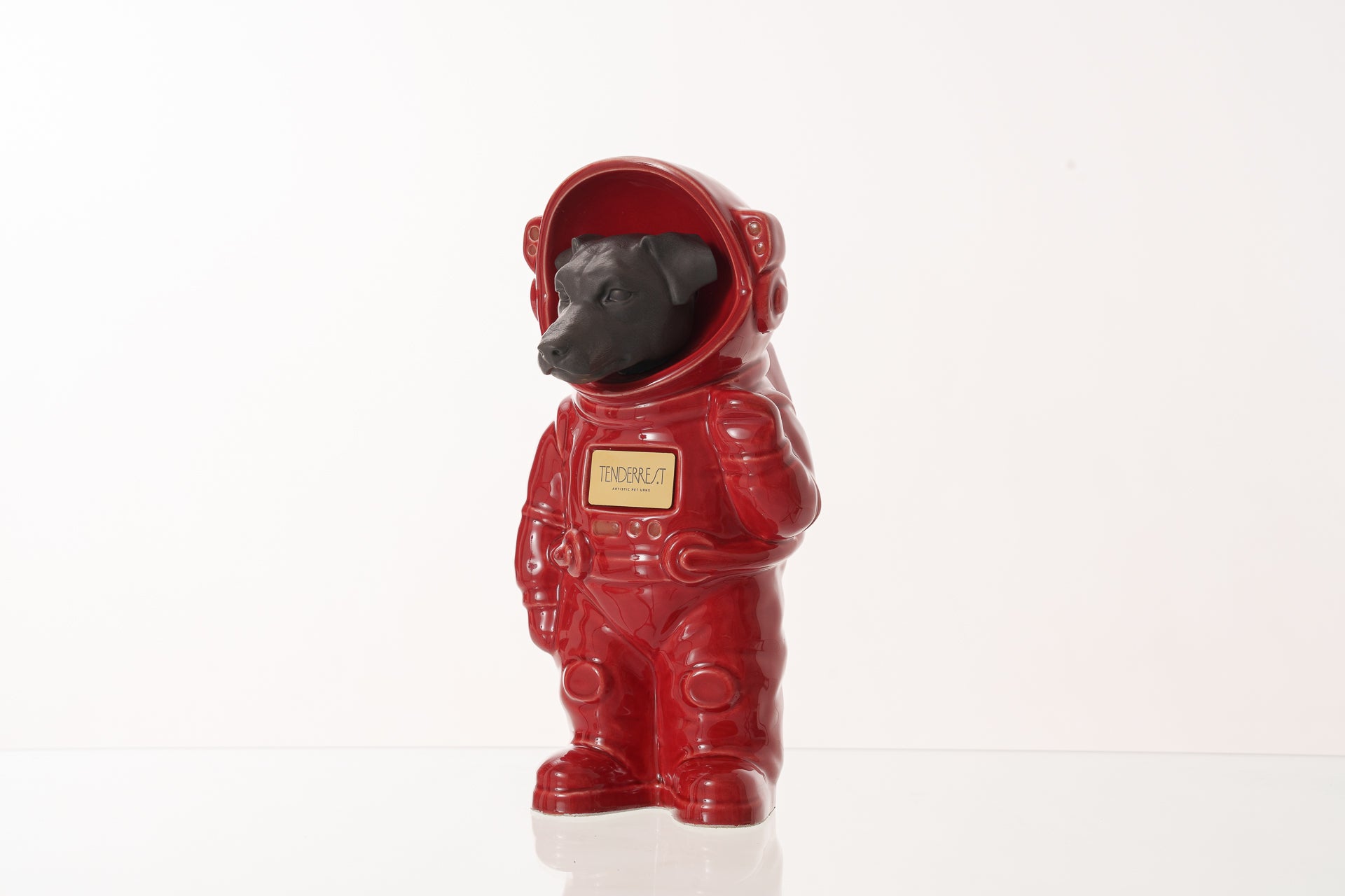 Urn for Ashes Astronaut Dog Jack Russel. Handmade Customisable Dog Cremation Urn. Handmade Astronaut Art Urn. Keepsake for Ashes by TenderRest. Red Costume