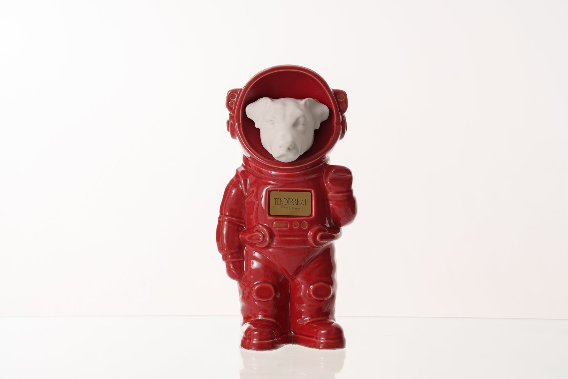 Urn for Ashes Astronaut Jack Russel . Handmade Customisable Dog Cremation Urn. Handmade Astronaut Art Urn. Keepsake for Ashes by TenderRest. Red Costume