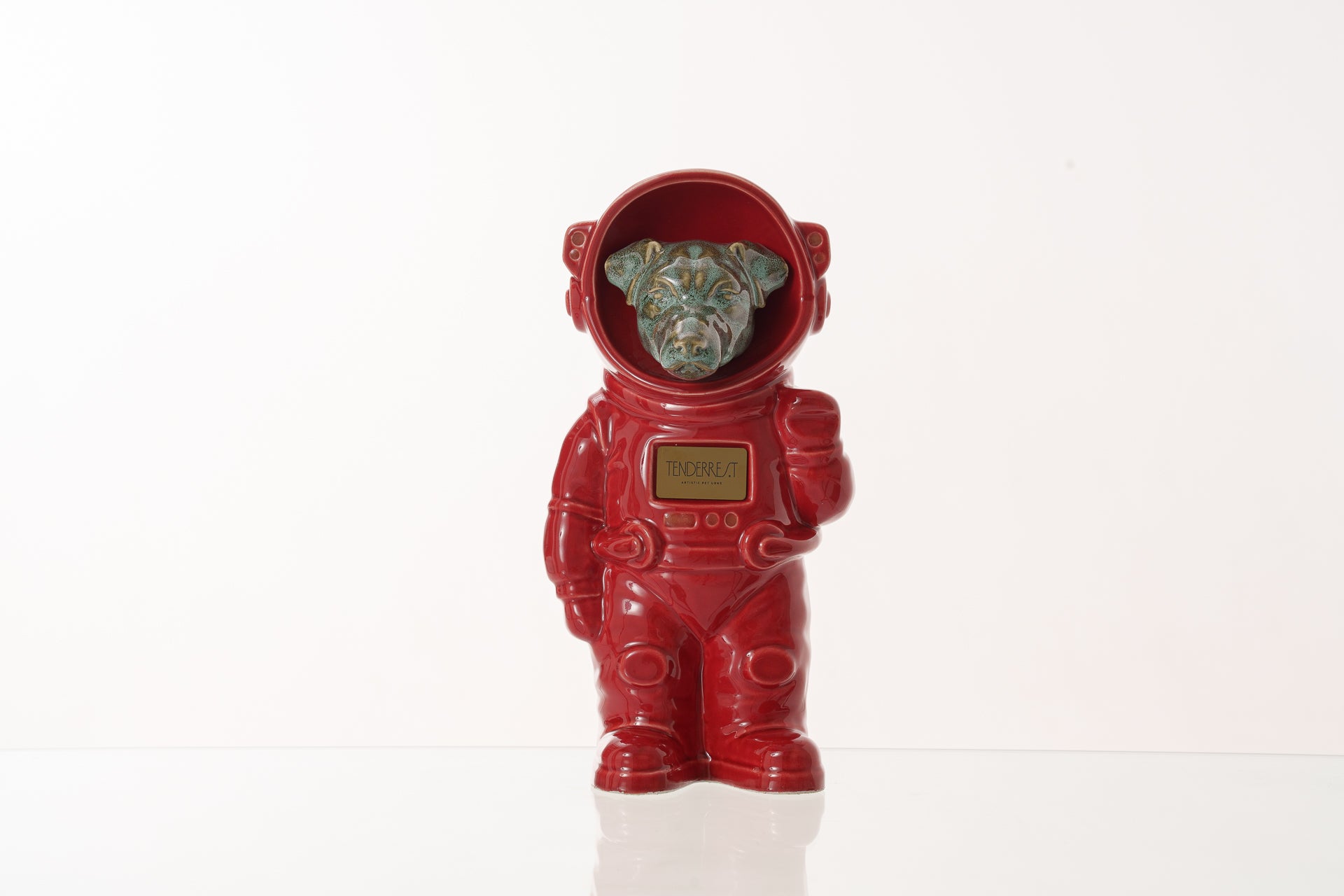 Urn for Ashes Astronaut Jack Russel . Handmade Customisable Dog Cremation Urn. Handmade Astronaut Art Urn. Keepsake for Ashes by TenderRest. Red costume