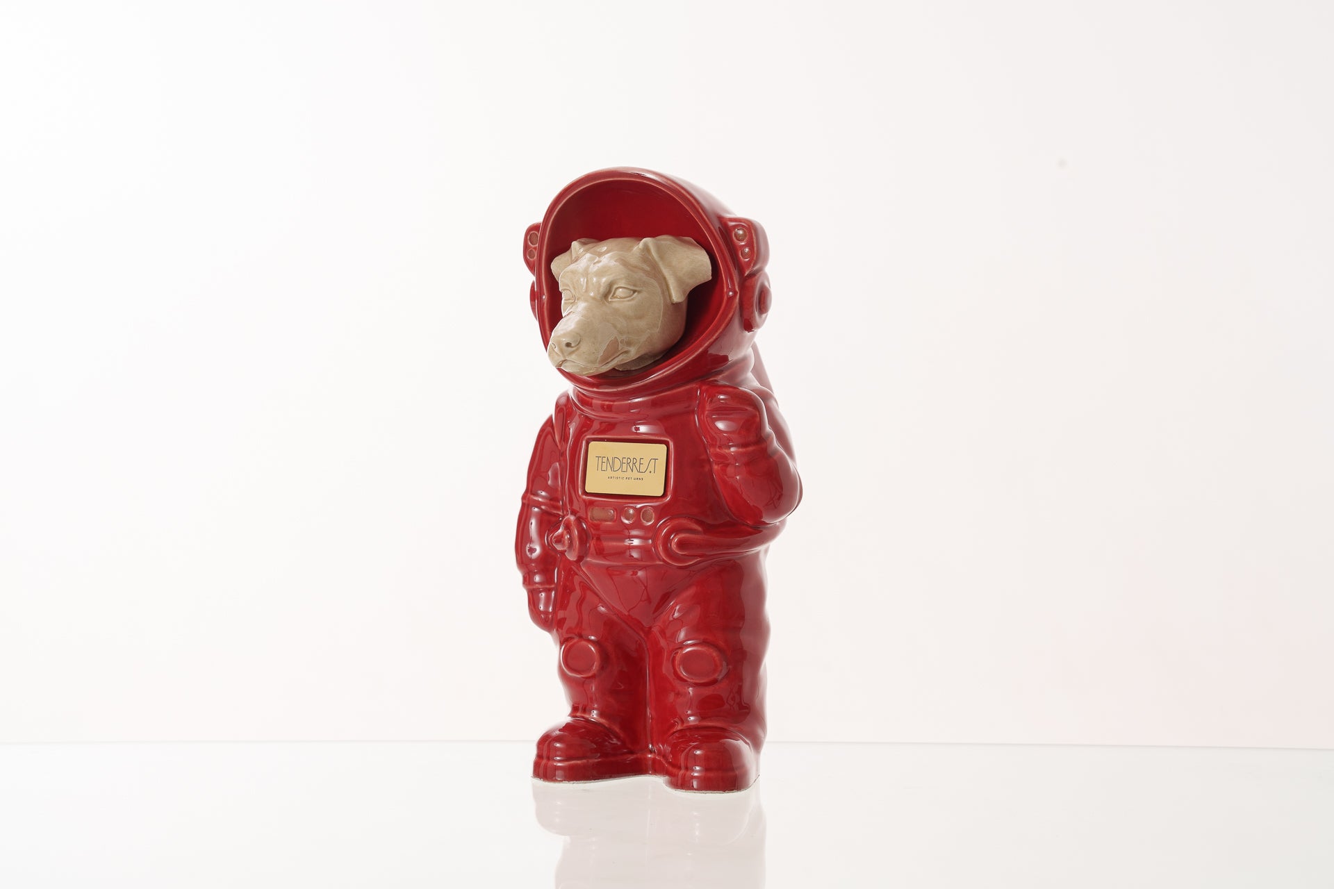 Urn for Ashes Astronaut Dog Jack Russel. Handmade Customisable Dog Cremation Urn. Handmade Astronaut Art Urn. Keepsake for Ashes by TenderRest. Red Costume