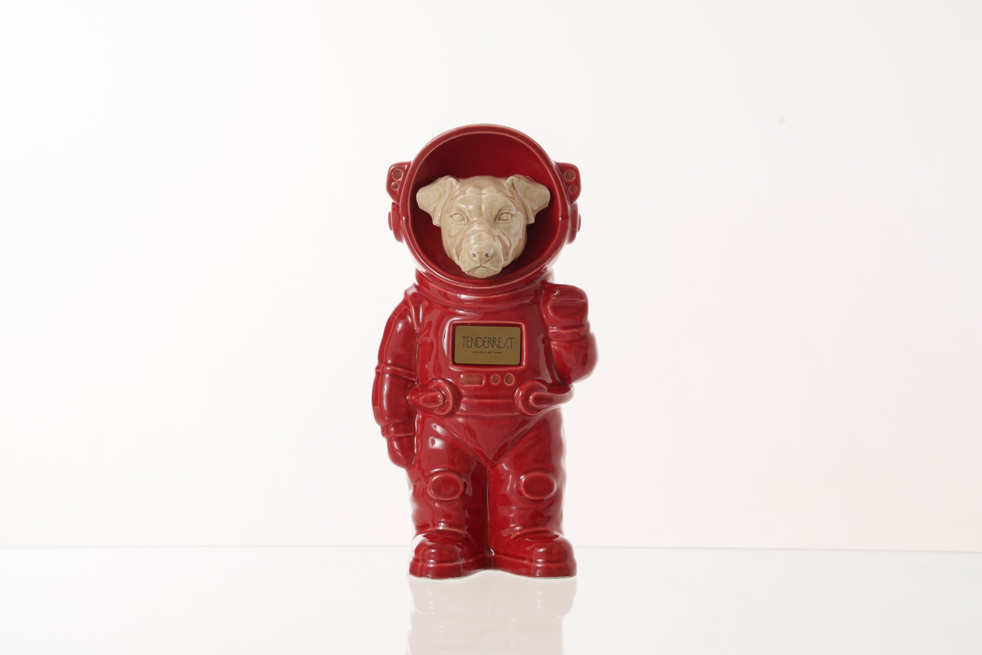 Urn for Ashes Astronaut Jack Russel . Handmade Customisable Dog Cremation Urn. Handmade Astronaut Art Urn. Keepsake for Ashes by TenderRest. Red costume