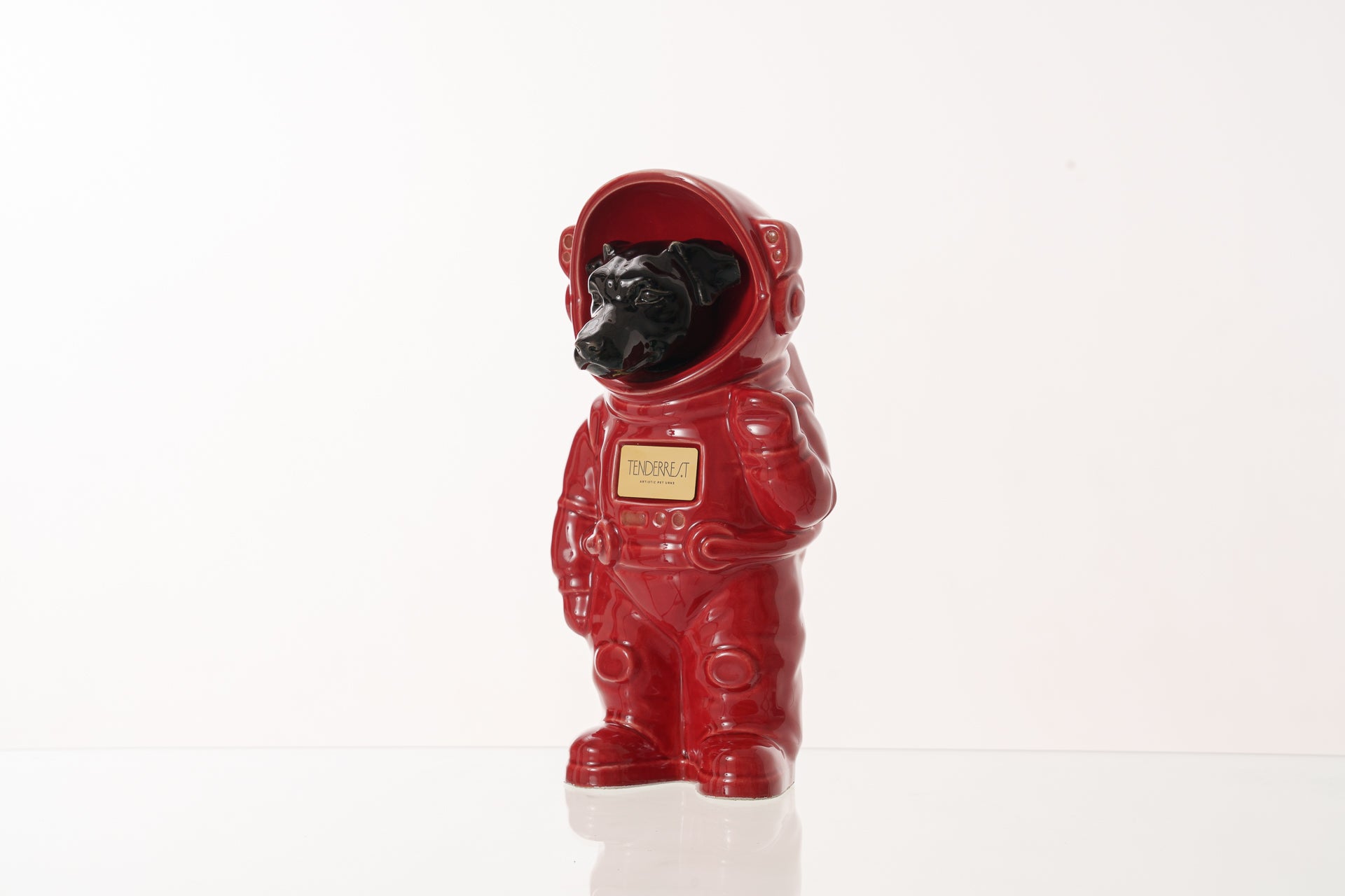 Urn for Ashes Astronaut Dog Jack Russel. Handmade Customisable Dog Cremation Urn. Handmade Astronaut Art Urn. Keepsake for Ashes by TenderRest. Red Costume