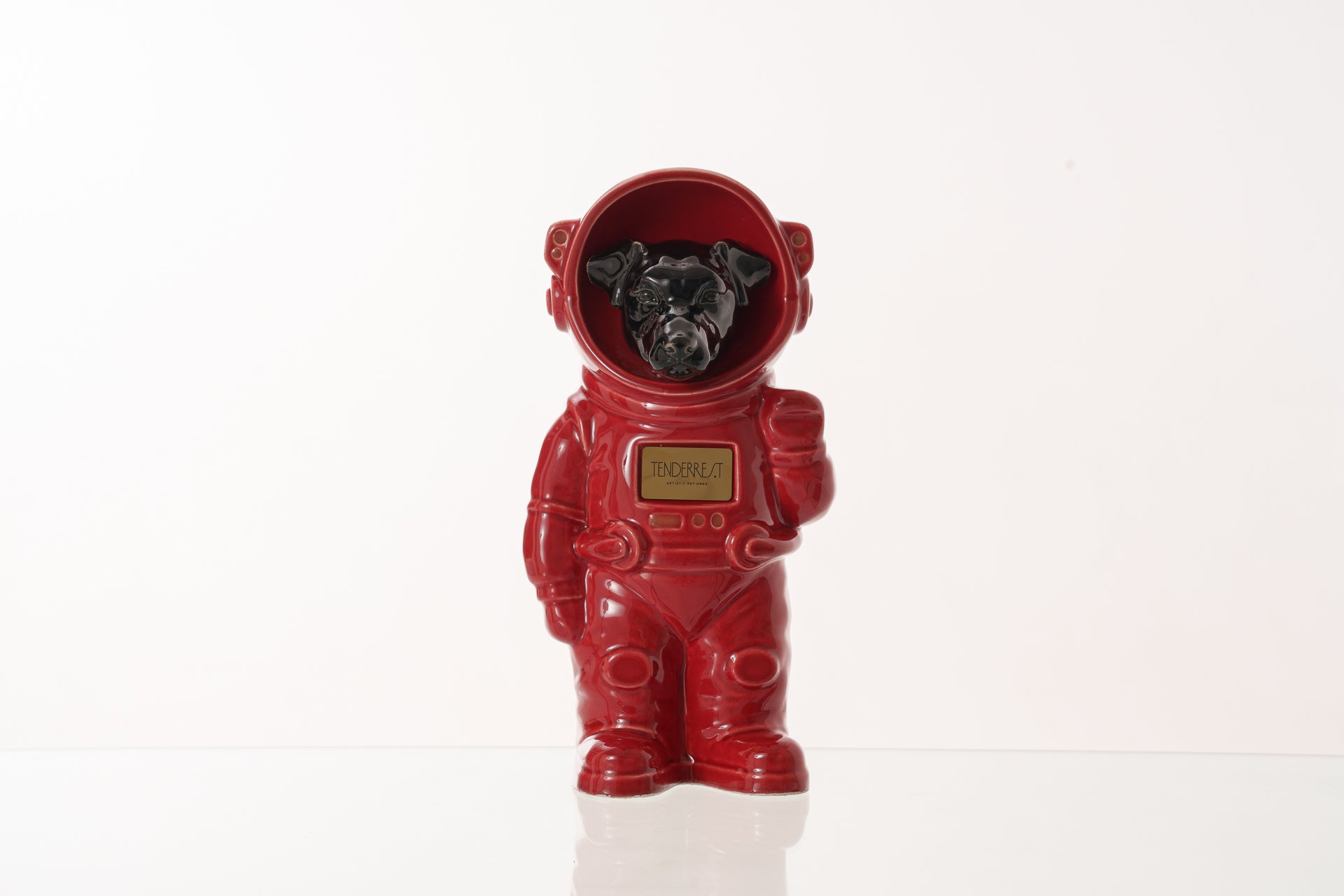 Urn for Ashes Astronaut Jack Russel . Handmade Customisable Dog Cremation Urn. Handmade Astronaut Art Urn. Keepsake for Ashes by TenderRest.Red costume