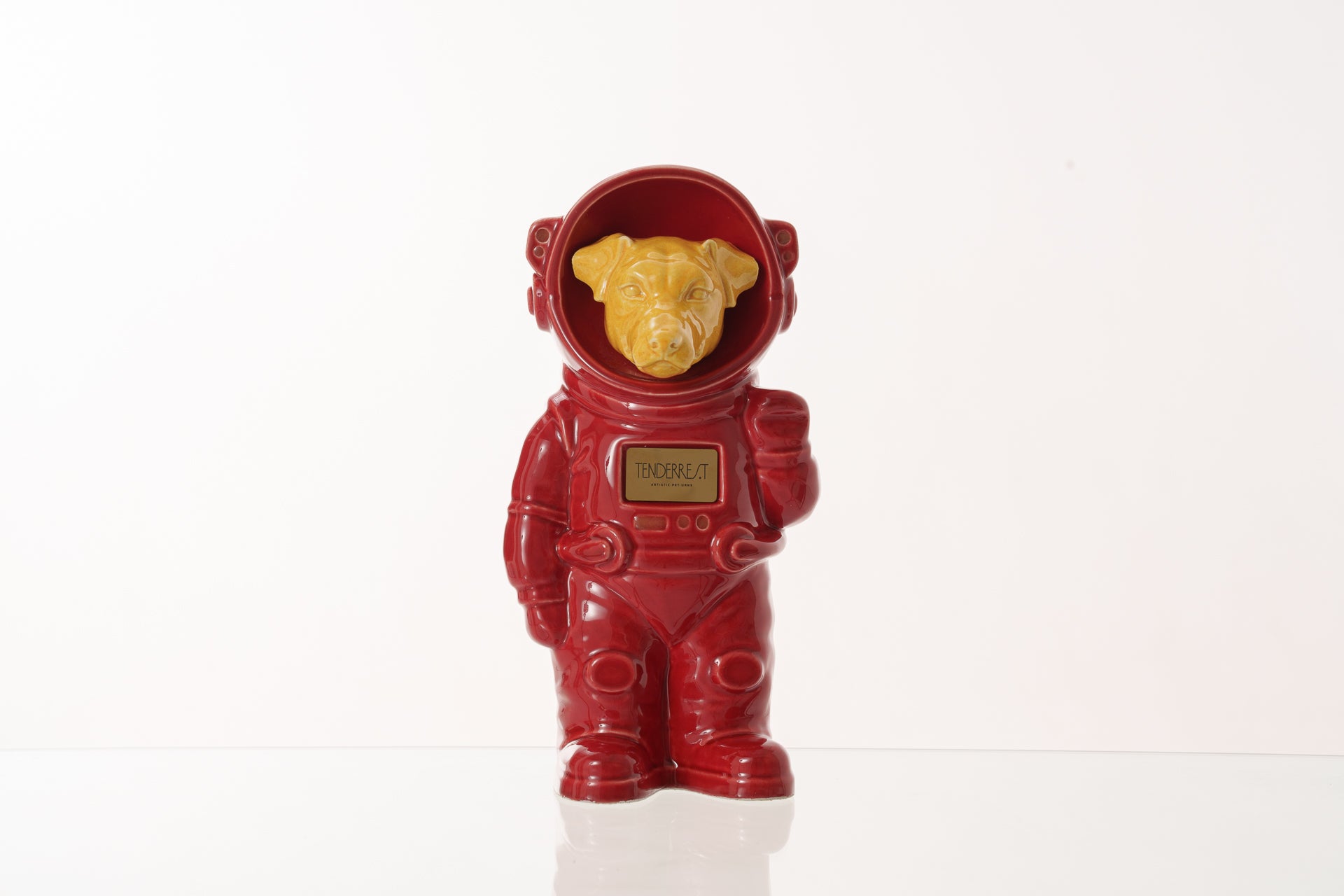 Urn for Ashes Astronaut Jack Russel . Handmade Customisable Dog Cremation Urn. Handmade Astronaut Art Urn. Keepsake for Ashes by TenderRest. Red costume