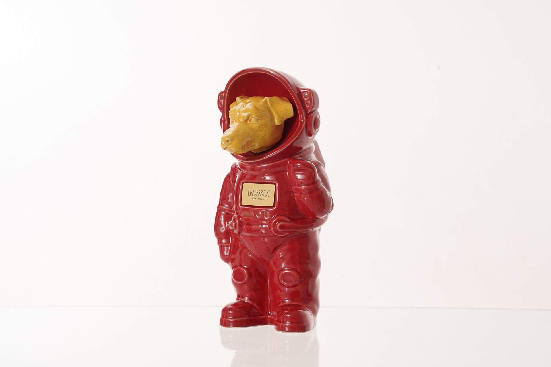 Urn for Ashes Astronaut Dog Jack Russel. Handmade Customisable Dog Cremation Urn. Handmade Astronaut Art Urn. Keepsake for Ashes by TenderRest. Red Costume