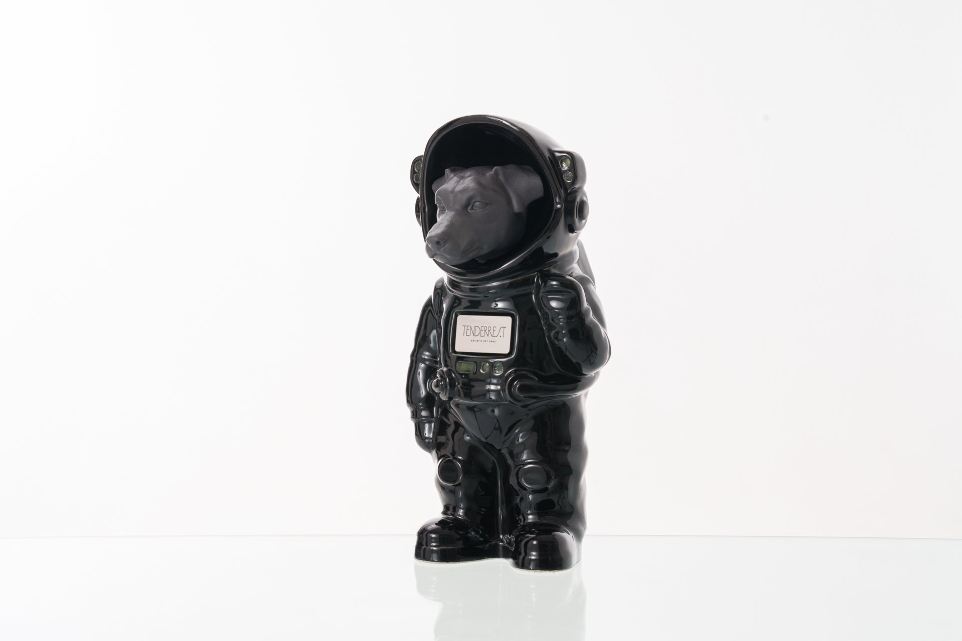 Urn for Ashes Astronaut Dog Jack Russel. Handmade Customisable Dog Cremation Urn. Handmade Astronaut Art Urn. Keepsake for Ashes by TenderRest. Black Costume