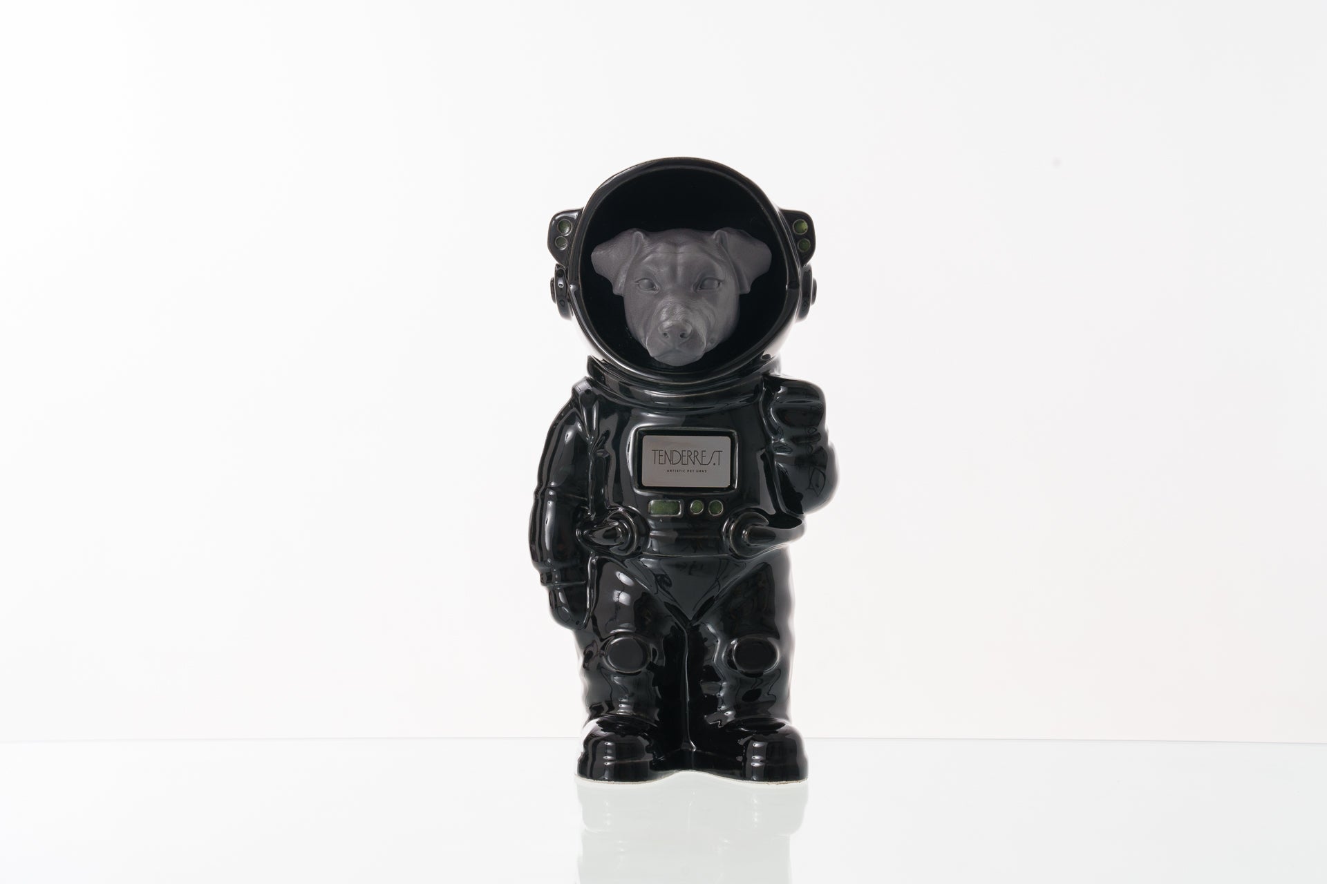 Urn for Ashes Astronaut Jack Russel . Handmade Customisable Dog Cremation Urn. Handmade Astronaut Art Urn. Keepsake for Ashes by TenderRest. Black costume
