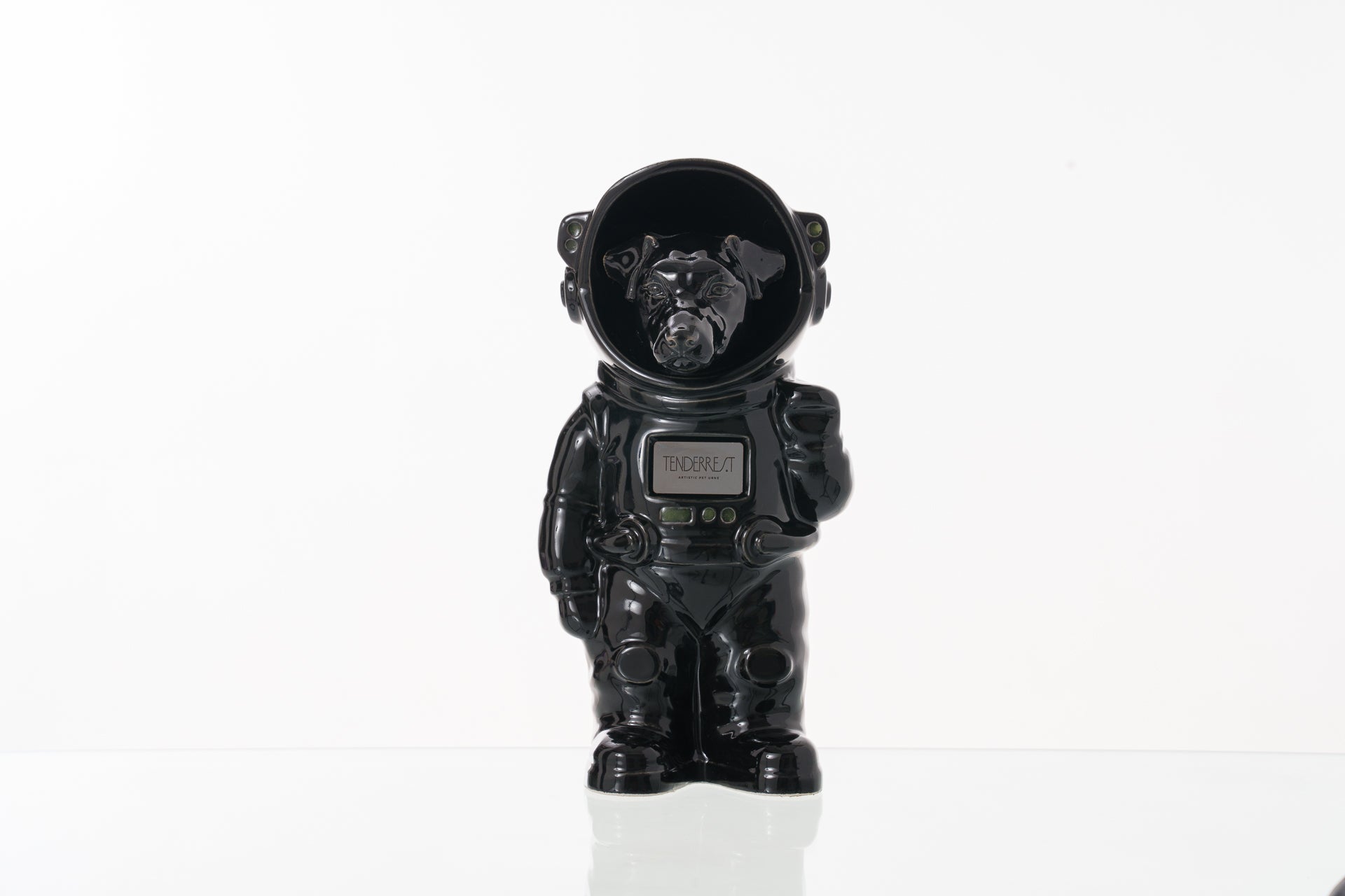 Urn for Ashes Astronaut Jack Russel . Handmade Customisable Dog Cremation Urn. Handmade Astronaut Art Urn. Keepsake for Ashes by TenderRest. Black costume