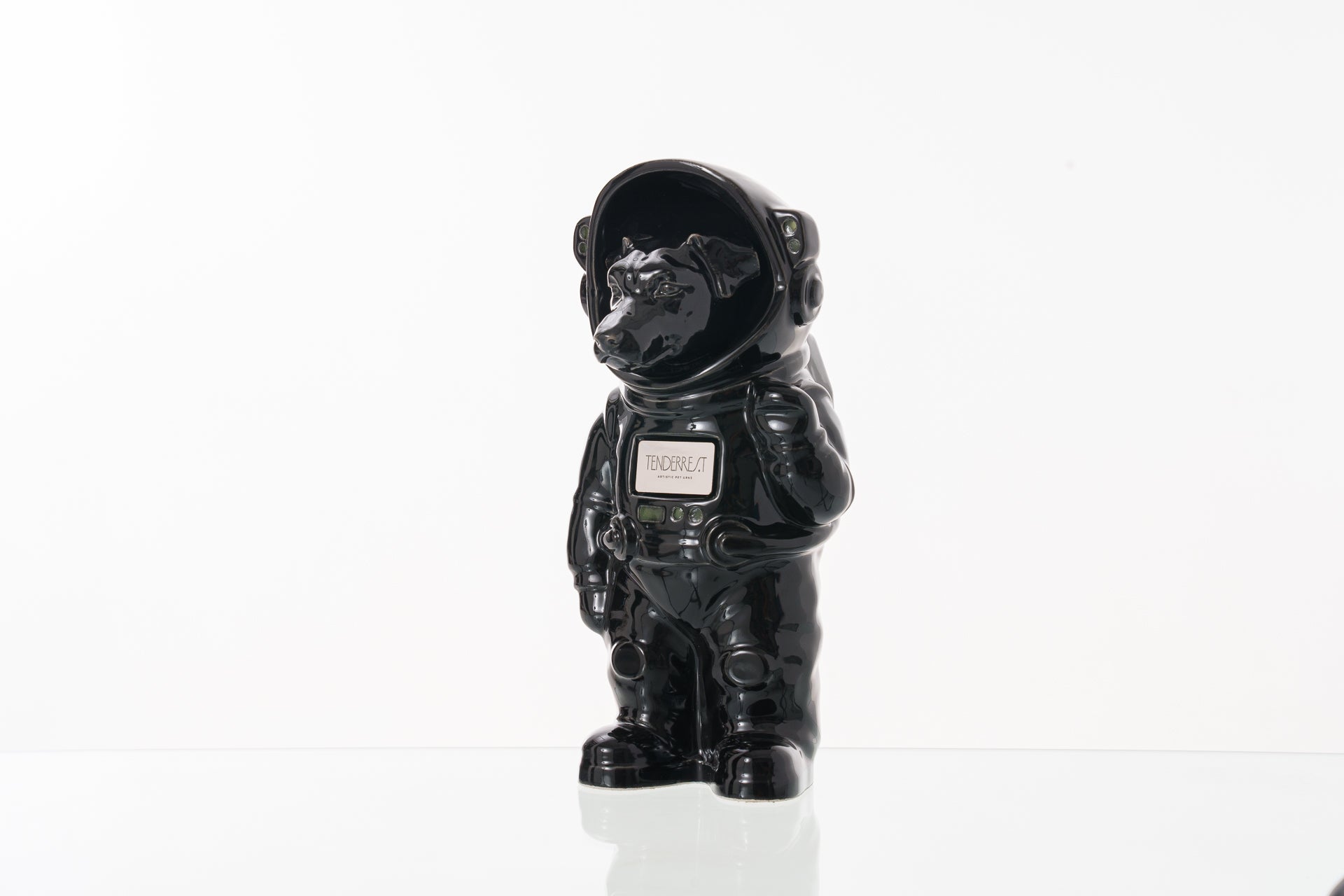 Urn for Ashes Astronaut Dog Jack Russel. Handmade Customisable Dog Cremation Urn. Handmade Astronaut Art Urn. Keepsake for Ashes by TenderRest. Black Costume