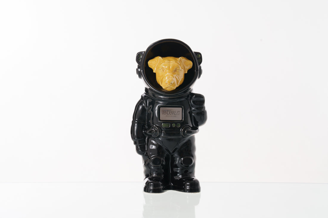 Urn for Ashes Astronaut Jack Russel . Handmade Customisable Dog Cremation Urn. Handmade Astronaut Art Urn. Keepsake for Ashes by TenderRest. Black costume