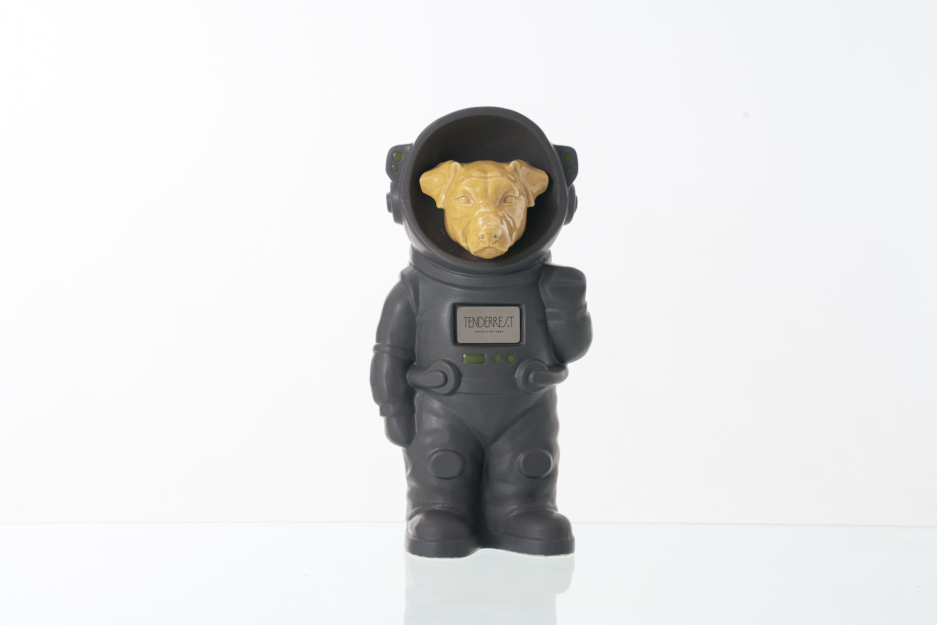 Urn for Ashes Astronaut Jack Russel . Handmade Customisable Dog Cremation Urn. Handmade Astronaut Art Urn. Keepsake for Ashes by TenderRest. Grey costume