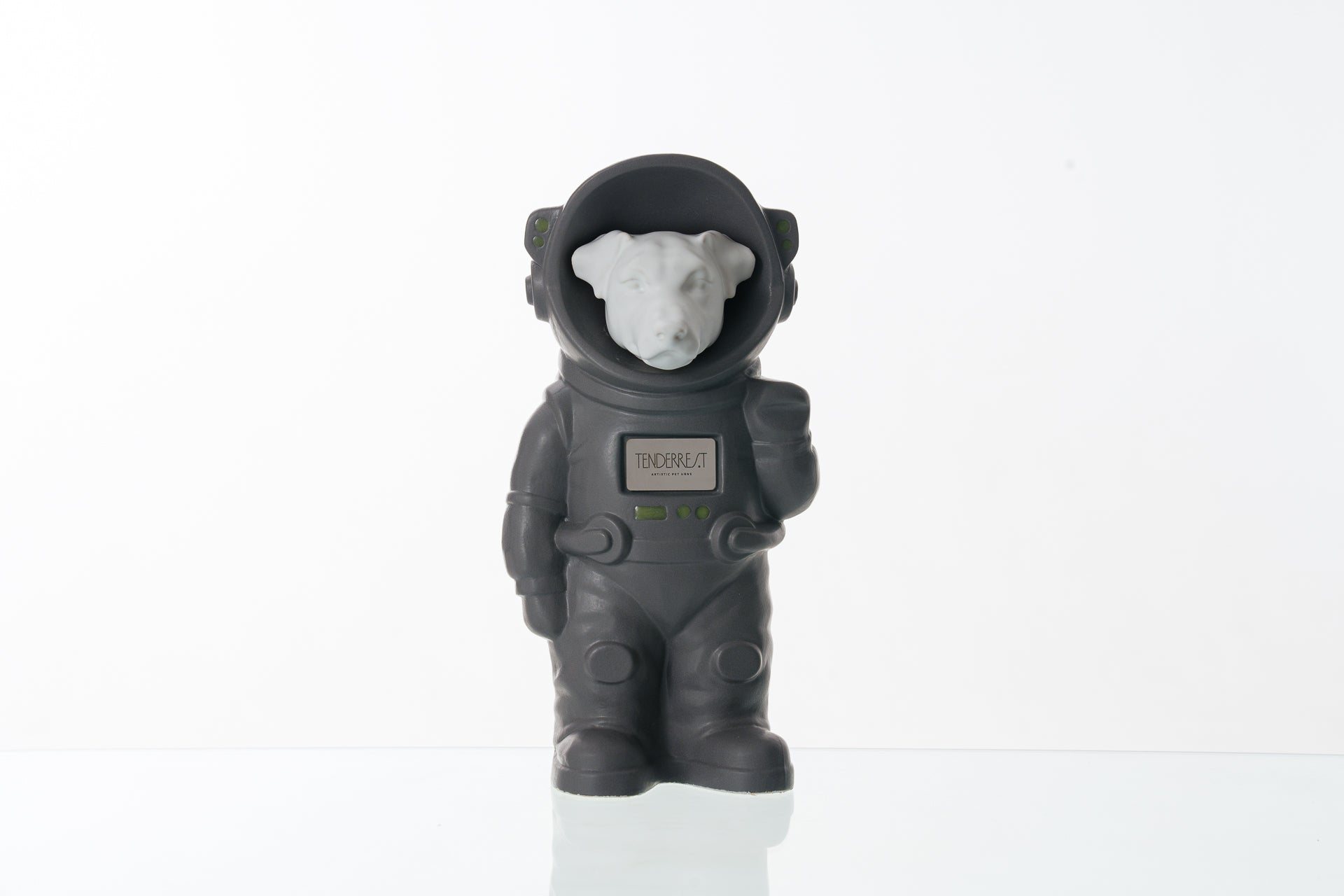 Urn for Ashes Astronaut Jack Russel . Handmade Customisable Dog Cremation Urn. Handmade Astronaut Art Urn. Keepsake for Ashes by TenderRest. Grey costume