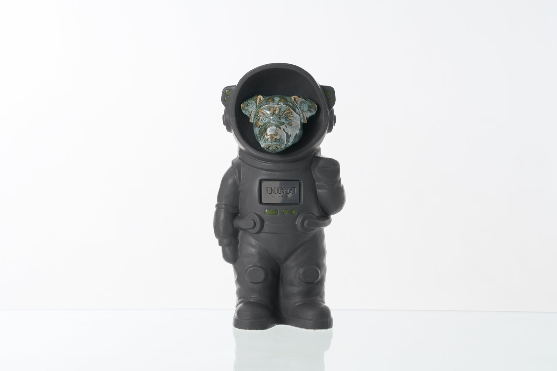 Urn for Ashes Astronaut Jack Russel . Handmade Customisable Dog Cremation Urn. Handmade Astronaut Art Urn. Keepsake for Ashes by TenderRest. Grey costume