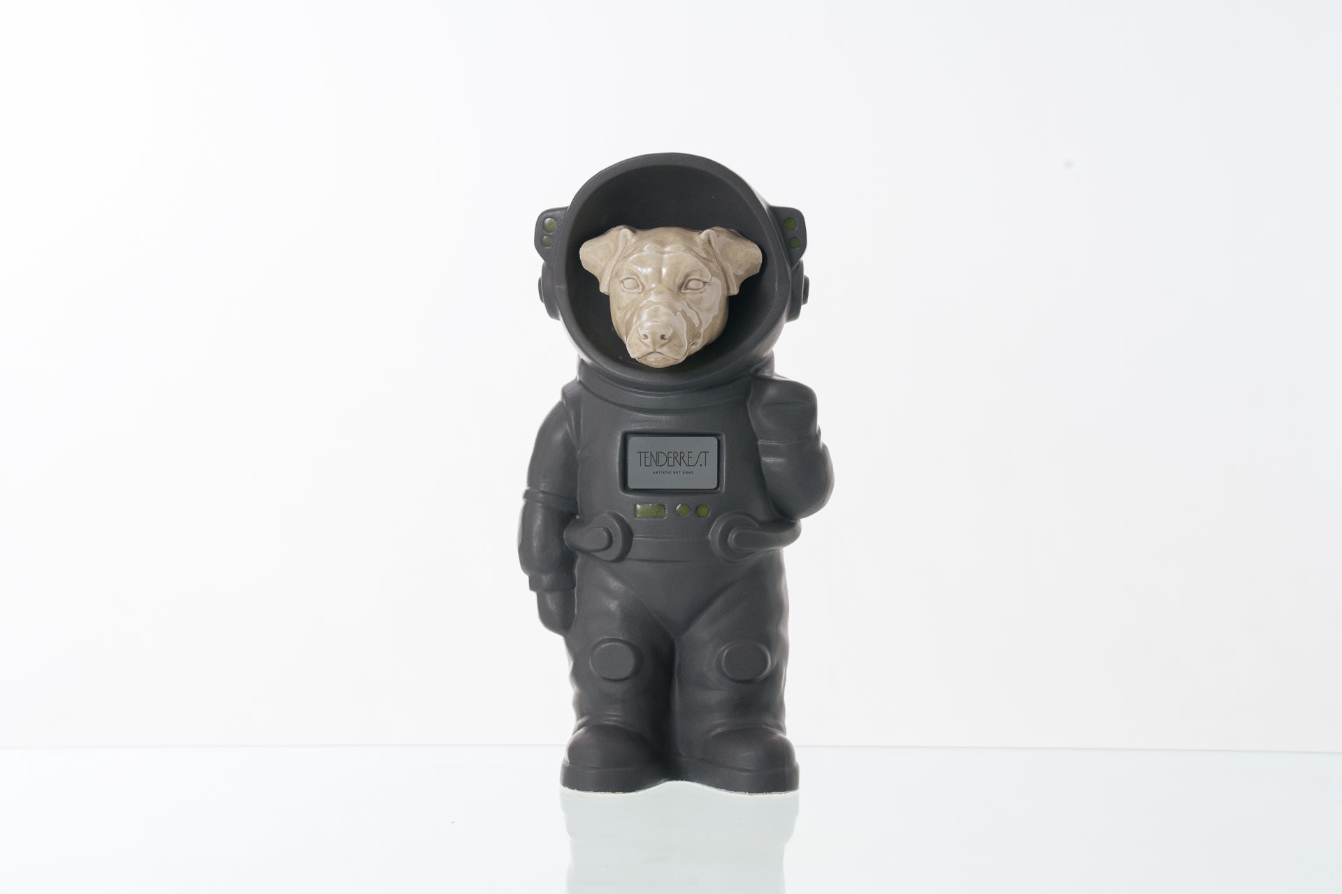Urn for Ashes Astronaut Jack Russel . Handmade Customisable Dog Cremation Urn. Handmade Astronaut Art Urn. Keepsake for Ashes by TenderRest. Grey costume