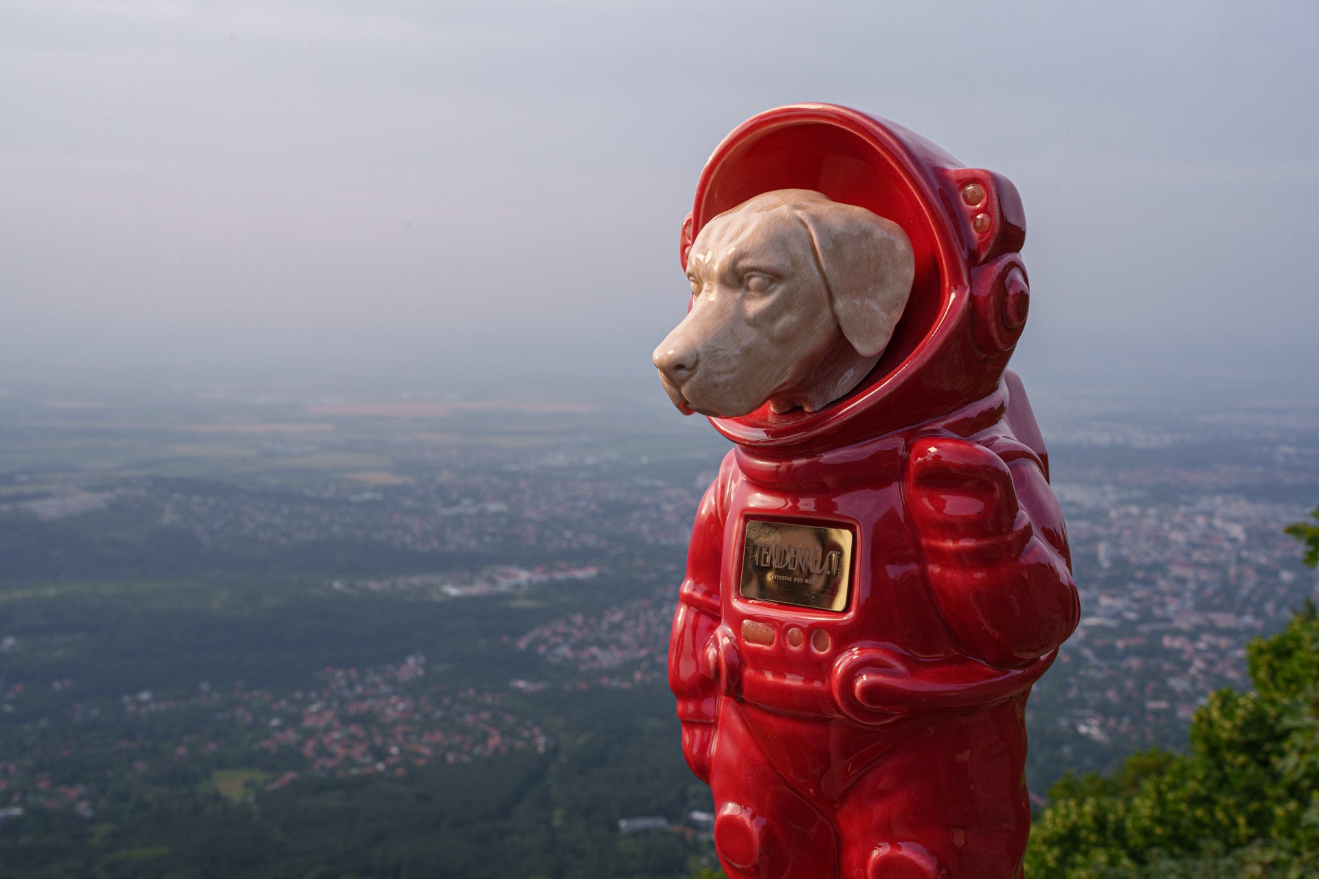 Urn for Ashes Astronaut Dog Labrador Retriever. Handmade Customisable Dog Cremation Urn. Handmade Astronaut Art Urn. Keepsake for Ashes by TenderRest. Red Costume