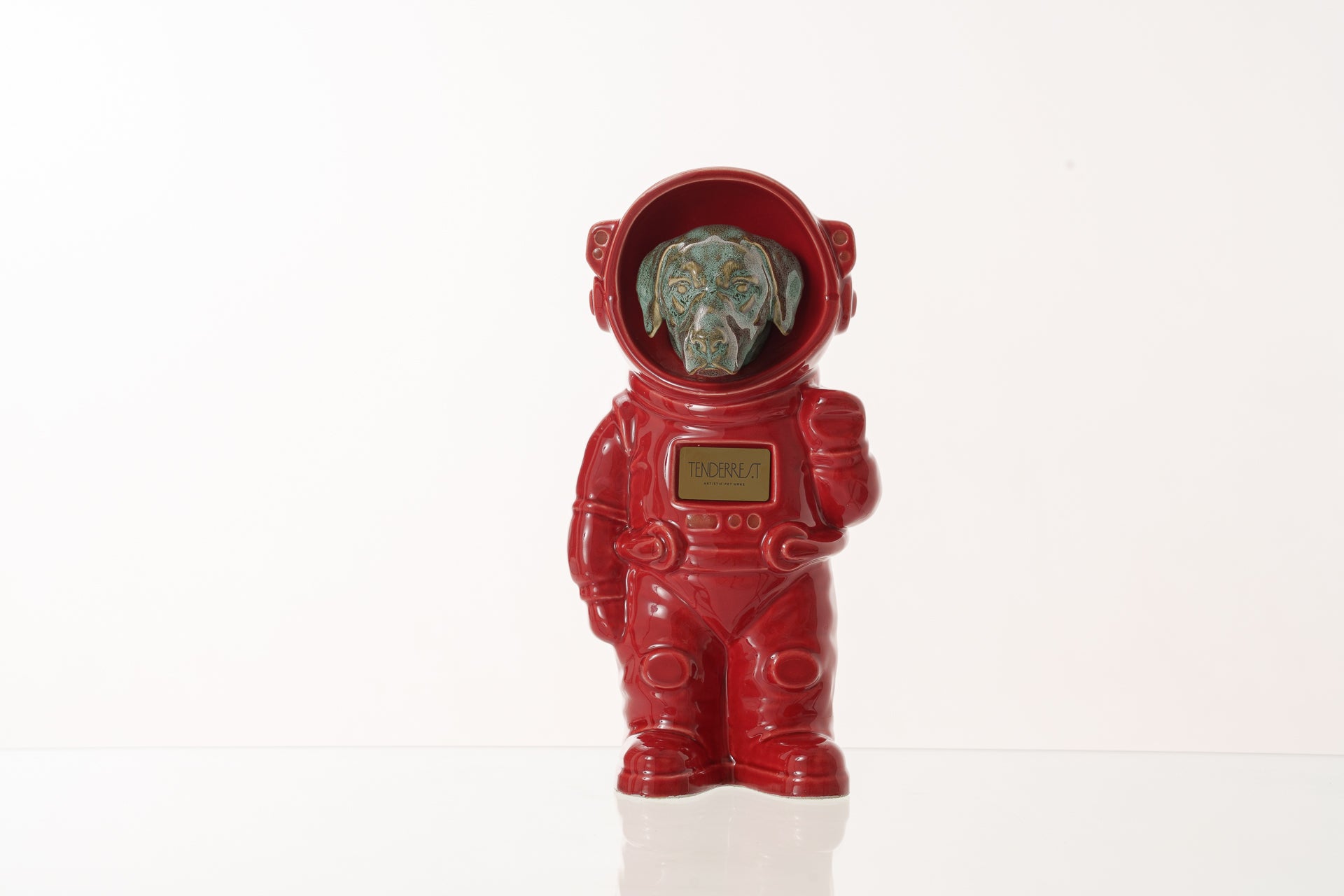Urn for Ashes Astronaut Dog Labrador Retriever. Handmade Customisable Dog Cremation Urn. Handmade Astronaut Art Urn. Keepsake for Ashes by TenderRest. Red Costume