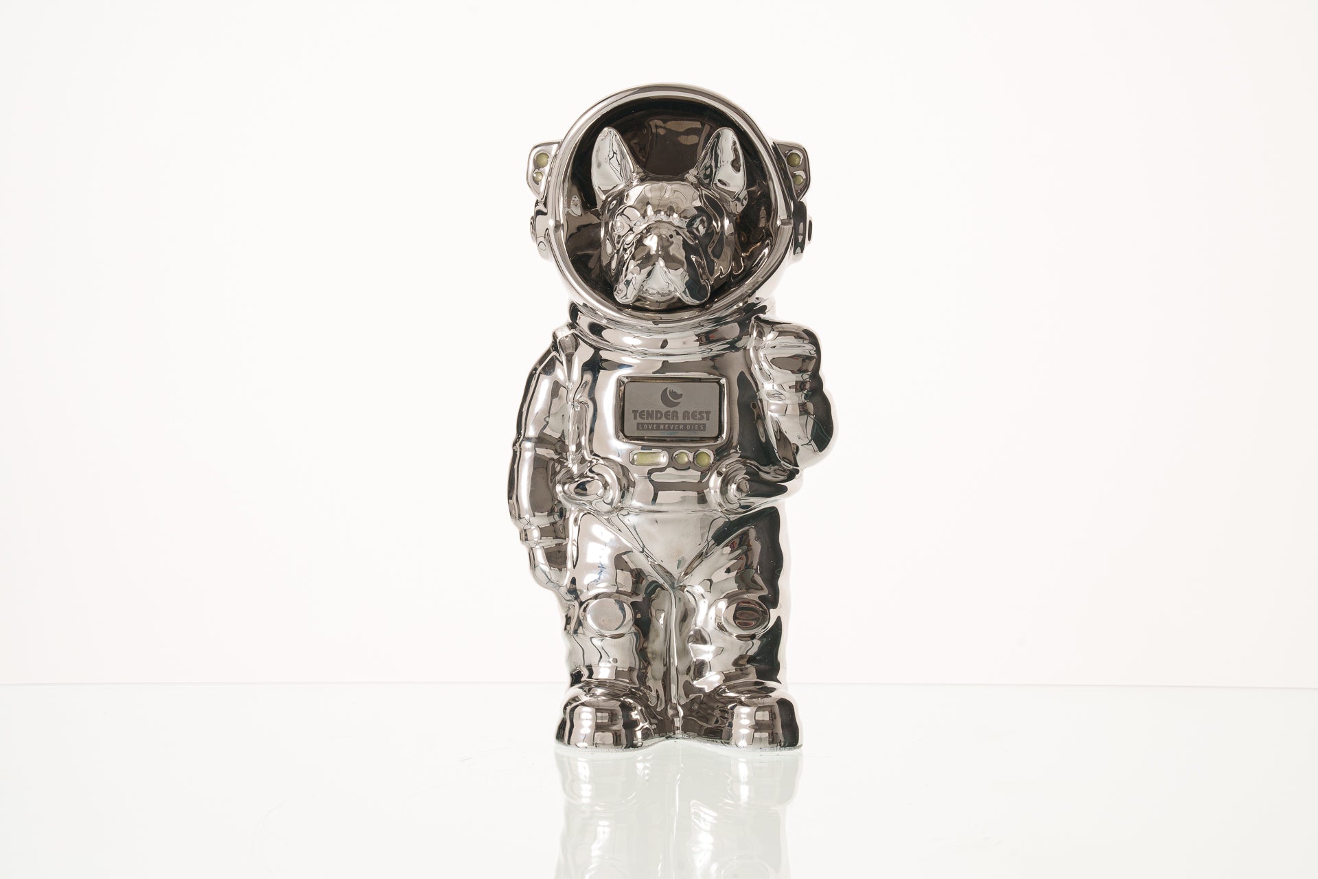 Silver Gloss Pet Urn French Bulldog