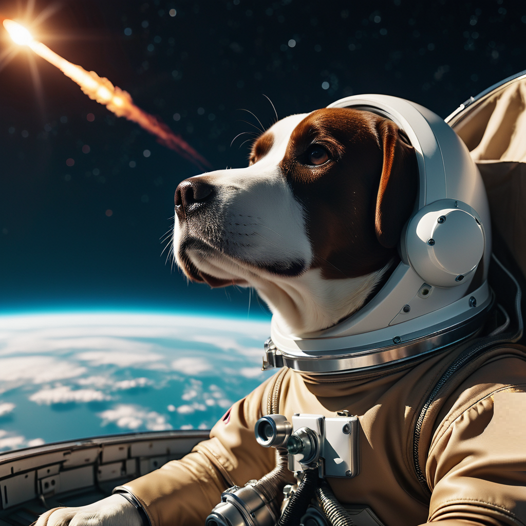 A dog staring in the sky