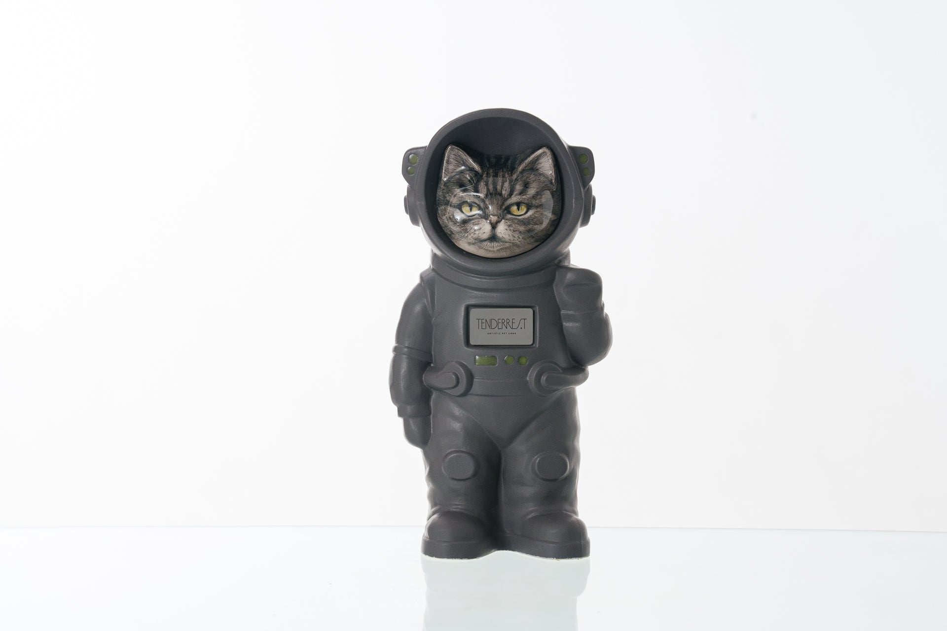 Customisable Pet Urn. Urn for Ashes Astronaut Cat. Handmade Customisable Cat Cremation Urn. Handmade Astronaut Art Urn. Keepsake for Ashes by TenderRest. Gray Costume