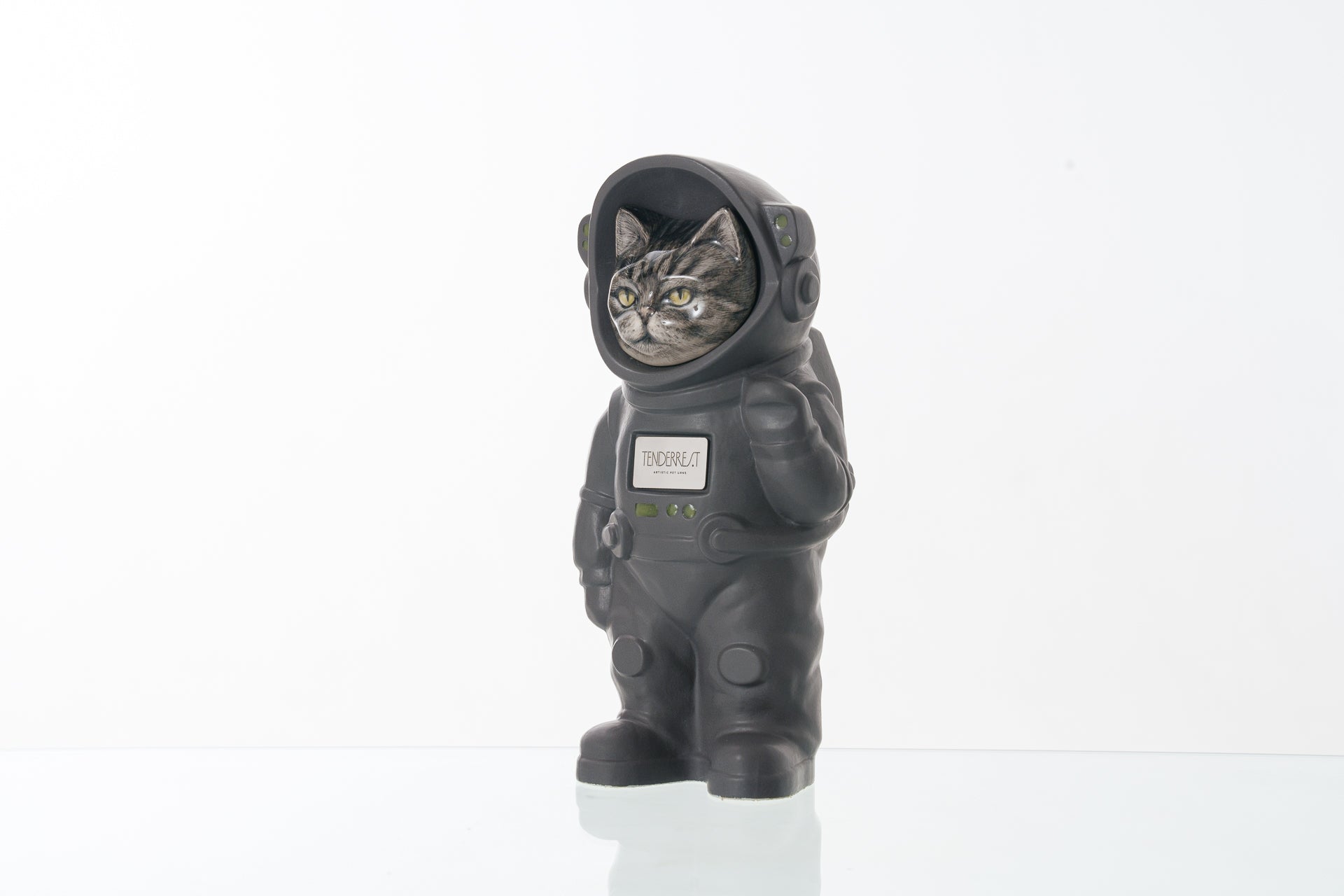 Customisable Pet Urn. Urn for Ashes Astronaut Cat. Handmade Customisable Cat Cremation Urn. Handmade Astronaut Art Urn. Keepsake for Ashes by TenderRest. Gray Costume