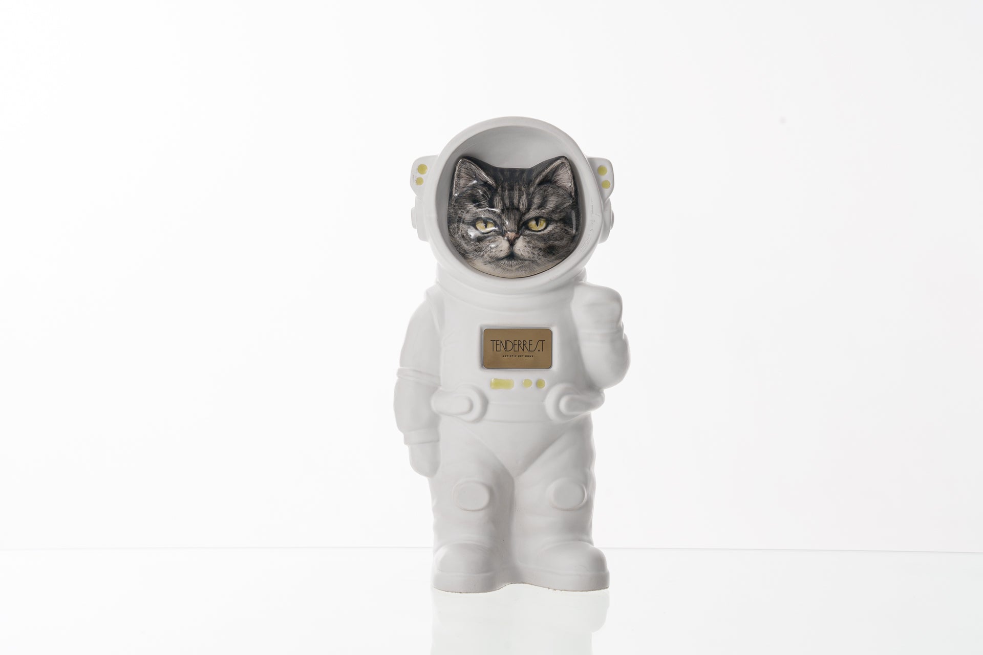 Cat Fully Customizable Urn, White Costume, Custom Head, Pet Urn