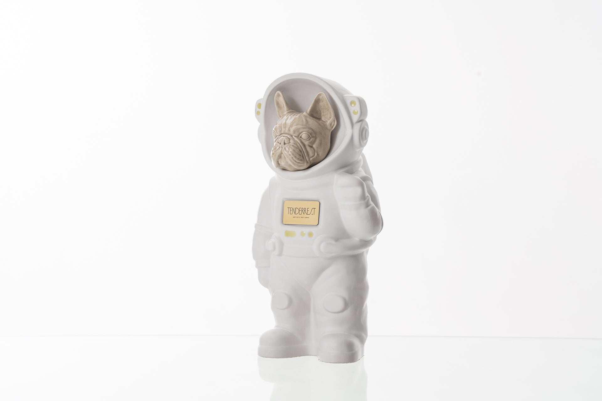 Urn for Ashes Astronaut Dog French Bulldog. Handmade Customisable Dog Cremation Urn. Handmade Astronaut Art Urn. Keepsake for Ashes by TenderRest. White Costume