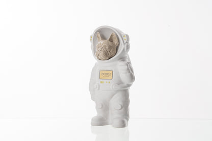 Urn for Ashes Astronaut Dog French Bulldog. Handmade Customisable Dog Cremation Urn. Handmade Astronaut Art Urn. Keepsake for Ashes by TenderRest. White Costume