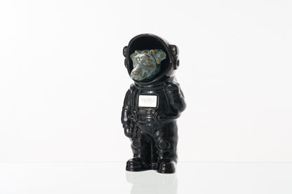 Urn for Ashes Astronaut Dog Jack Russel. Handmade Customisable Dog Cremation Urn. Handmade Astronaut Art Urn. Keepsake for Ashes by TenderRest. Black Costume