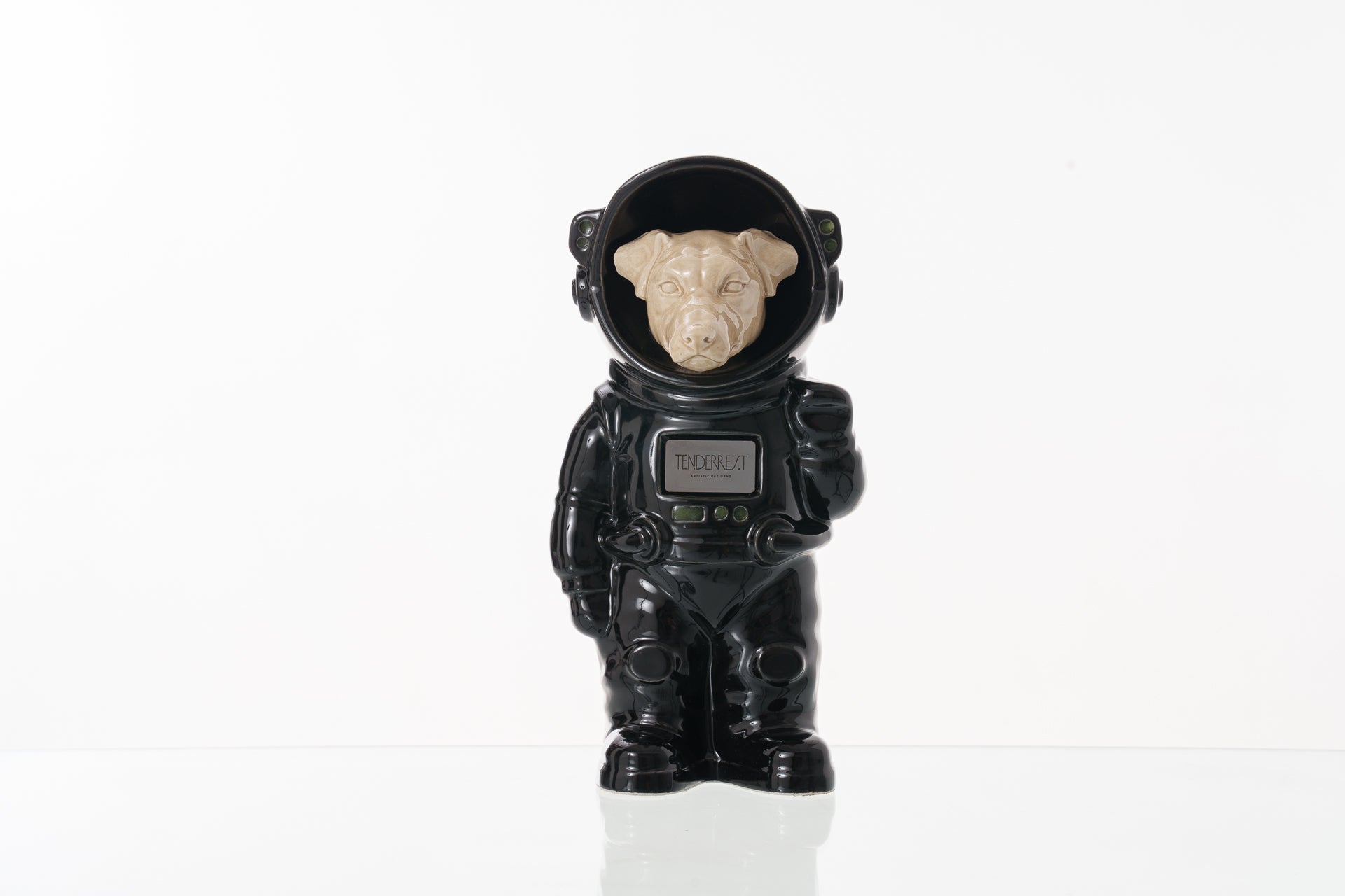 Urn for Ashes Astronaut Jack Russel . Handmade Customisable Dog Cremation Urn. Handmade Astronaut Art Urn. Keepsake for Ashes by TenderRest. Black costume