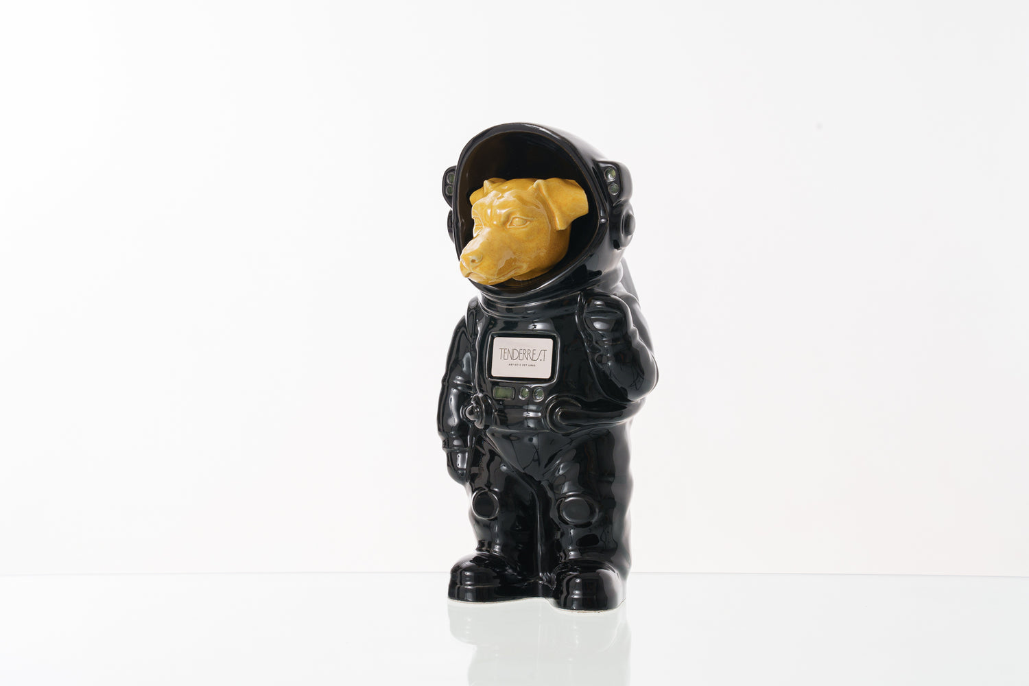 Urn for Ashes Astronaut Dog Jack Russel. Handmade Customisable Dog Cremation Urn. Handmade Astronaut Art Urn. Keepsake for Ashes by TenderRest. Black Costume