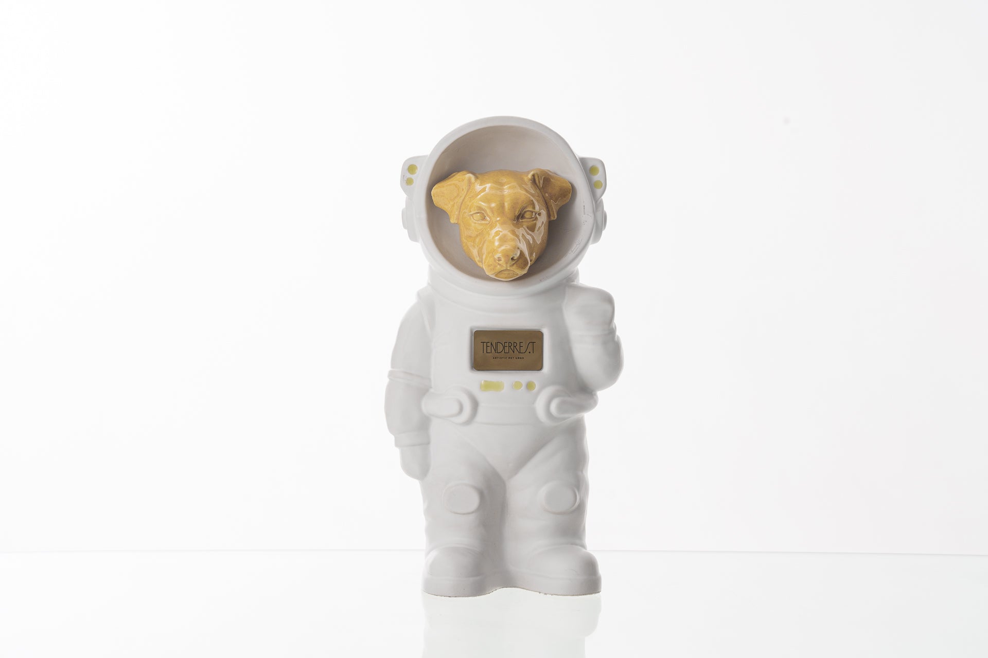 Urn for Ashes Astronaut Jack Russel . Handmade Customisable Dog Cremation Urn. Handmade Astronaut Art Urn. Keepsake for Ashes by TenderRest. White costume